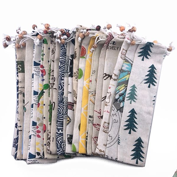 

50pcs portable storage bag stainless steel metal straw bag reusable colorful straw pouch chopsticks spoon knife fork cutlery