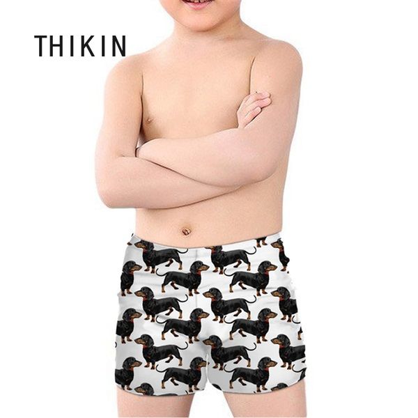 

thikin children summer swimming trunks cute dachshund dog/puppy printing boys swimsuits bathing beach swimwear for kids swim
