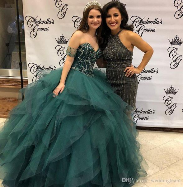 

охотник зеленый бисером бальное платье quinceanera платья милая шеи кристаллы пром платья стразы тюль кружева up обратно многоуровневое слад, Blue;red