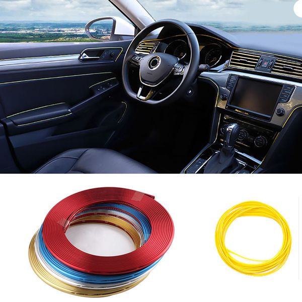 Strisce decorative universali per auto Mozzo ruota per auto Strisce decorative anticollisione Accessori interni flessibili per strisce per porte del cruscotto dell'auto