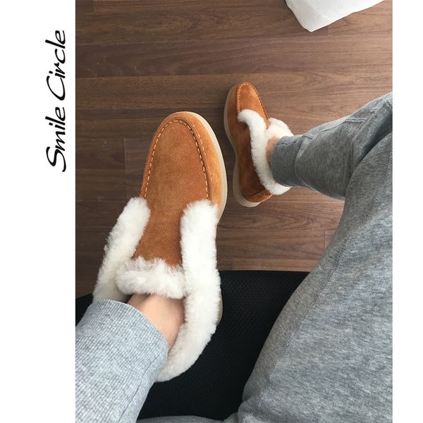 

ankle cow-suede-leather natural-fur warm winter slip-on snow boots for women mx200324, Black