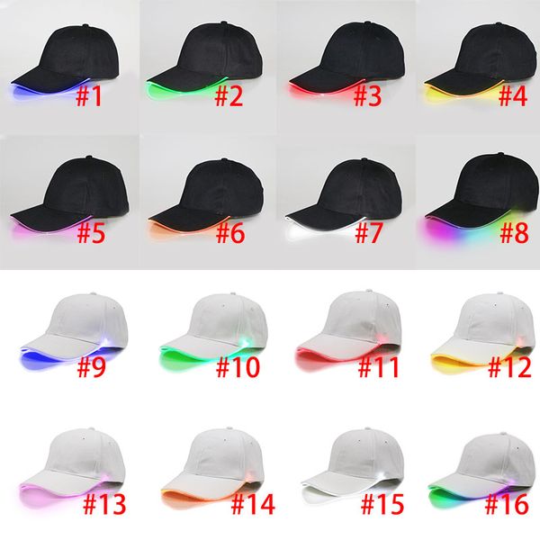 

glow baseball hip-hop golf dancer hat led light baseball cap cool optical fiber luminous ball caps adjustable xmas party hats jj19854, Blue;gray