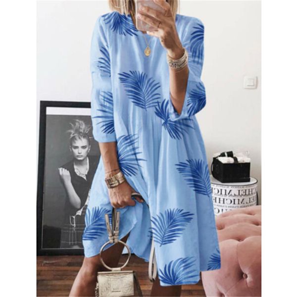 

women vintage floral dress spring autumn floral printed tunic baggy long sleeve print dresses crew neck short mini dresses, Black;gray