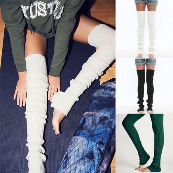 

christmas stockings women girls over the knee long socks knit warm soft thigh high stocking new long solid color knit foot sock
