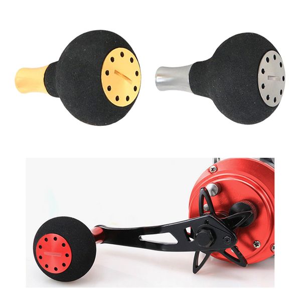 

set of 2 gold+gray fishing reel handle knob handle grip for s / d reels
