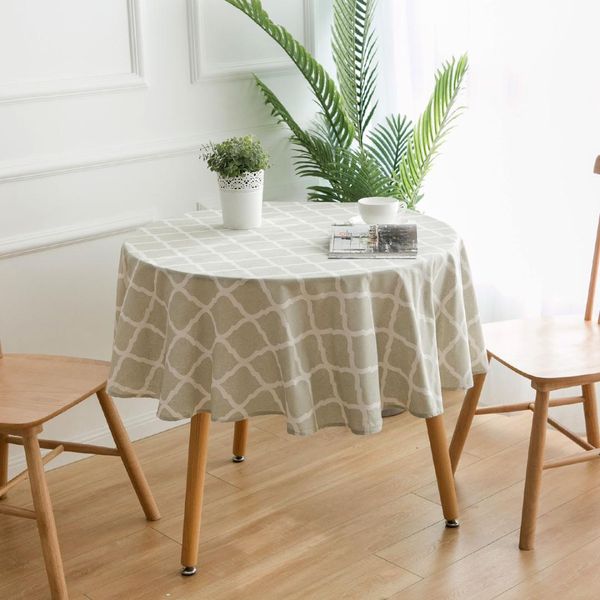 

geometric diamond circle tablecloth small table cloth cotton and linen printed table cloth round