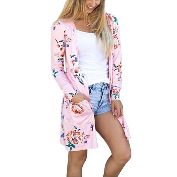 

summer coat woman kimono jacket casual floral cardigans jackets long sleeve loose coat tee tunic mujer femme 2019, Black;brown