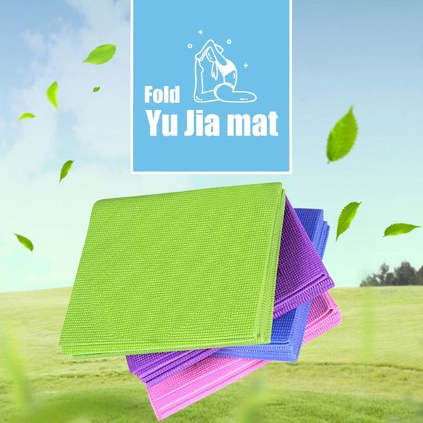 

non slip folding yoga mat loss weight thin 4mm home gym portable indoor sports pilates pad extra large exercise body shaping