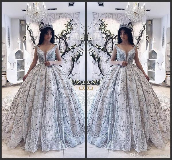 

new summer ball gown lace princess wedding dresses bridal gowns 2019 luxury bohemian african wedding gowns vestidos de novia, White
