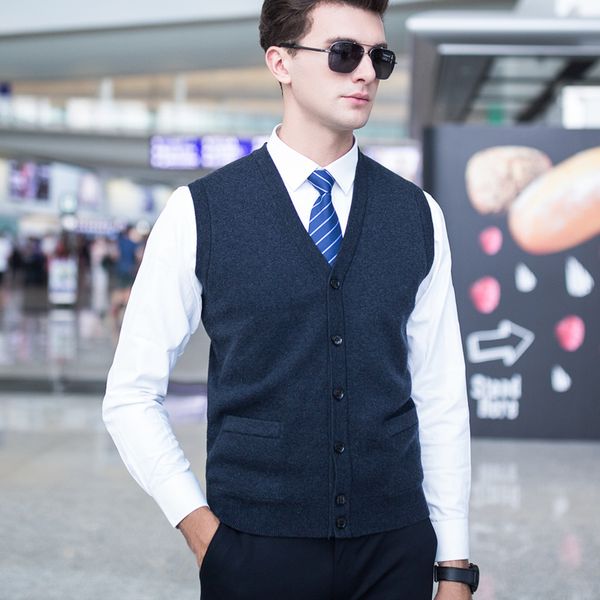 

macrosea autumn&winter men's thick wool sweater cardiga male solid vest cardigan sweater men's sleeveless sweatercoats c8138, White;black