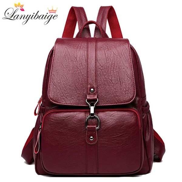 

fashion women anti-theft backpack big capacity school bag for teenager girls leather casual ladies travel backpack shoulder bag