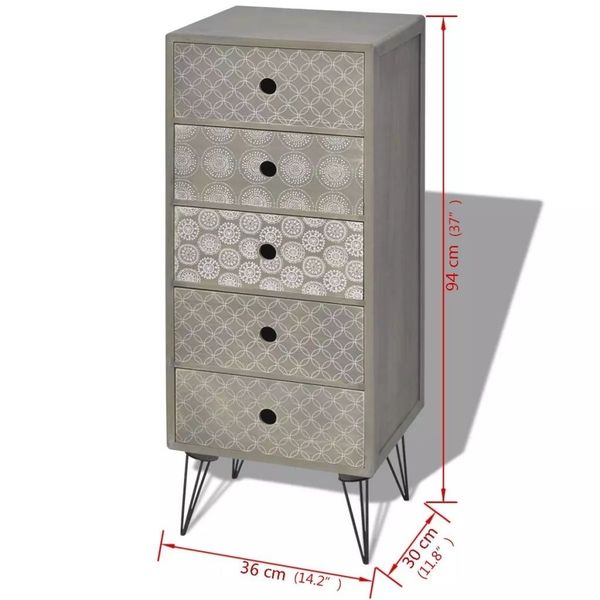 

вспомогательная мебель с 5 ящиками серый гостиная мебель