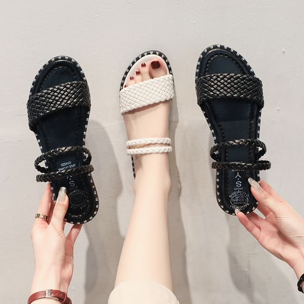 

slippers women summer low shoes woman 2020 luxury slides rubber flip flops platform pantofle designer soft hawaiian flat new, Black