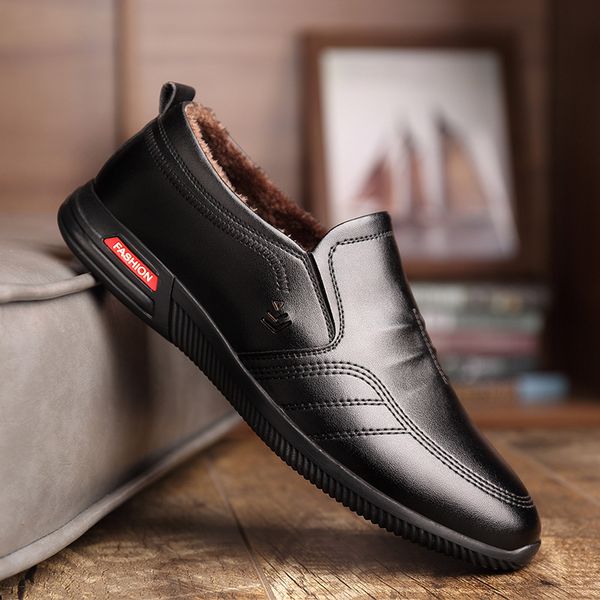 

fashion men leather shoes slip on black shoes leather loafers mens moccasins casual winter men zapatos de hombre
