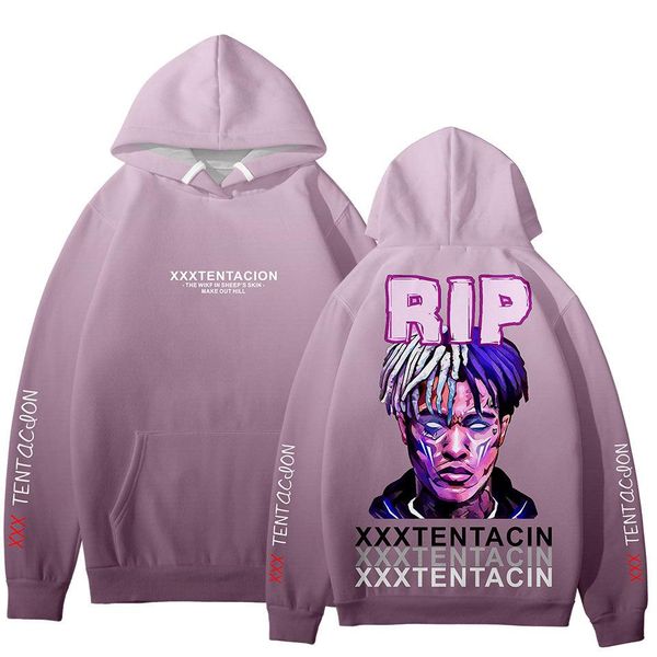 

2019 rip bad vibers men hoodies spring hooded casual hiphop rap xxxtentacion sweatshirts, Black
