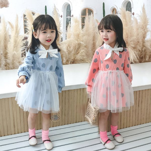 

anlencool 2020 spring brand new selling style base mesh dress girls casual wave dress 1-6 years baby girls clothing, Red;yellow