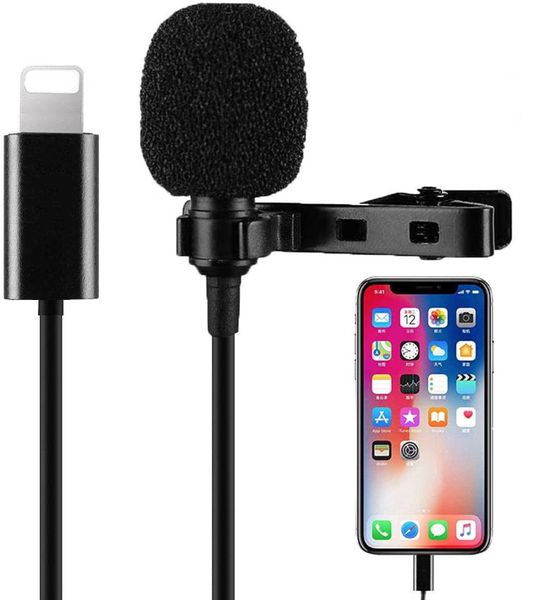 

2020 new arrival 1.5m professional lavalier lightning microphone for iphone xs x/8/8 plus/6/7 plus ipad 4/3/2 ipad pro ipad air2