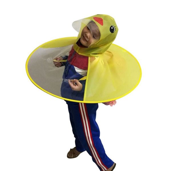

creative cartoon duck rain hat foldable children raincoat umbrella cape cute rain coat cloak universal for boys girls dropship