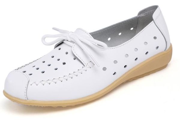 

women's shoes leather non-slip soft bottom women flats casual shoes 1068, Black