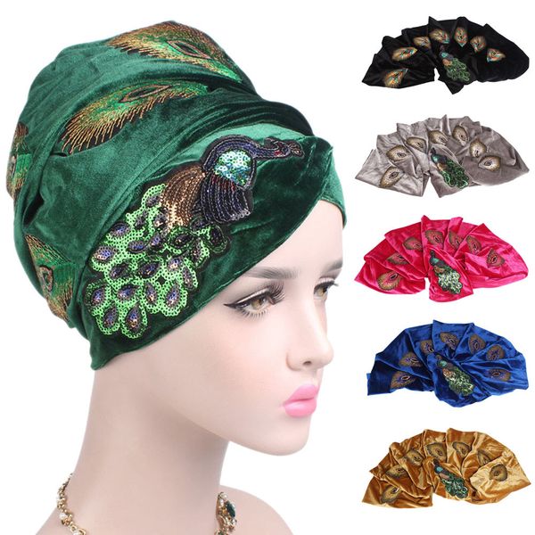 

wool blends soft warm women retro national style peacock hat cap pile cap beaniehats invierno brim hat a426, Red