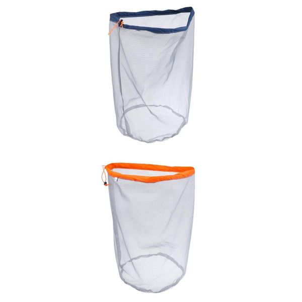 

2x multipurpose travel camping drawstring stuff sack clothes mesh bag 40x26cm 45x28cm