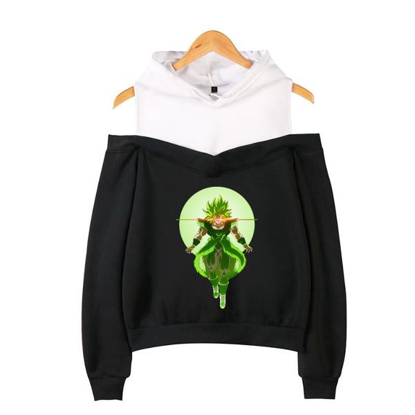 

аниме печатных сексуальные женщины с плеча толстовка толстовка, Black