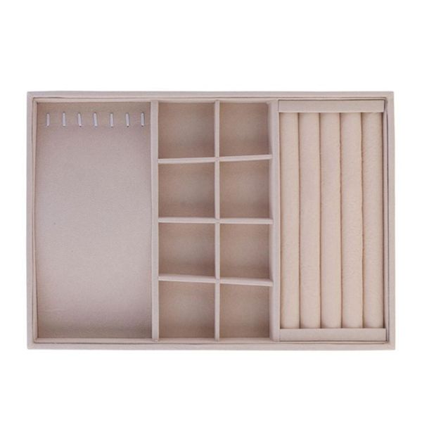 

fleece jewelry box plate jewelry display earring holder ring necklace display tray stand organizer box case watch, Black;blue