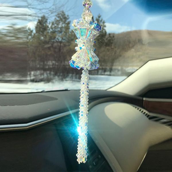 

car rearview mirror hanging crystal decoration multiple color mirror accessories advanced crystal never fade