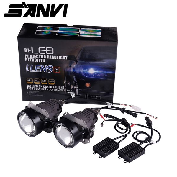 

delivery 2pcs sanvi 35w 5500k 3inches super bright auto bi led projector lens headlight car light replacement
