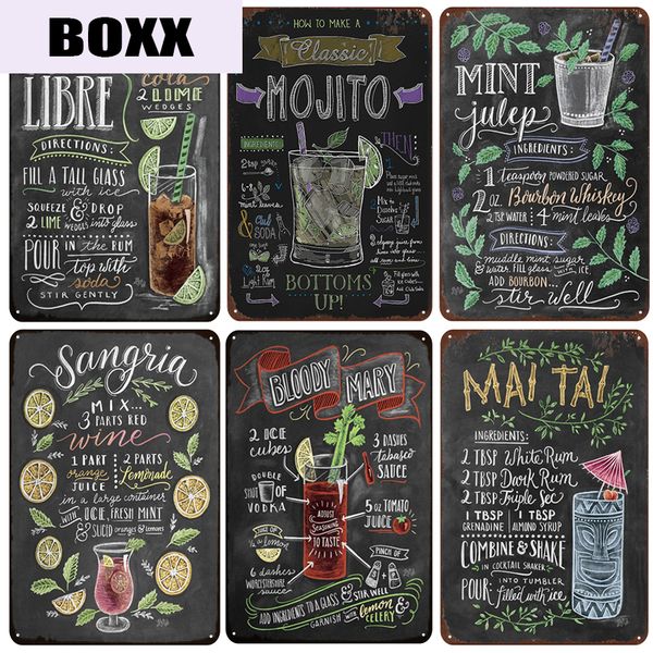 

мохито куба либре коктейль металлические вывески домашний декор старинные жестяные вывески паб главная декоративные тарелки металлическая вы