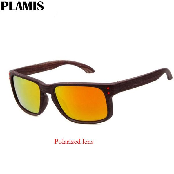 

mens wood grain sunglasses men vintage eyewear rivets coating glasses black brown frames male female polarized sun glasses, White;black