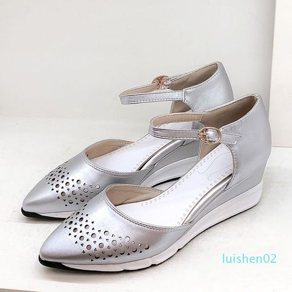 

doratasia new arrival summer comfort wedges sandals daily casual elegant shallow sandals women light pointed toe shoes woman ll2, Black