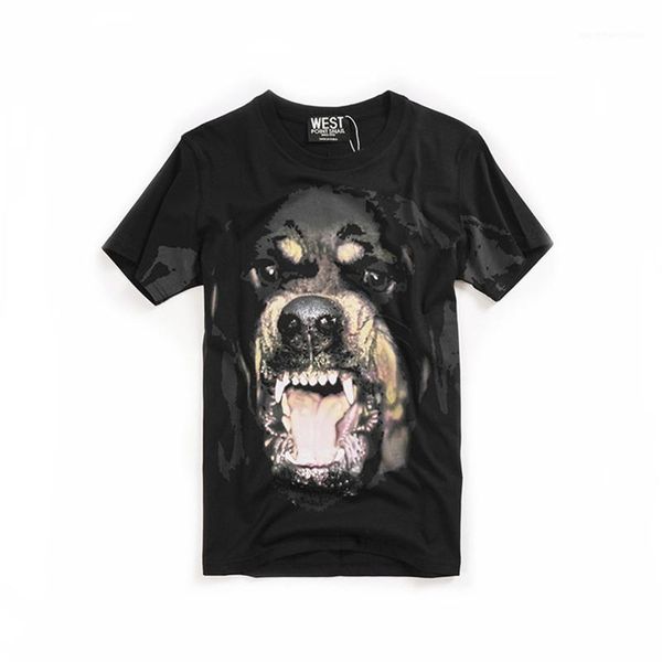 

print cotton loose clothing luxury crew neck short sleeve shirt mens summer tshirts fashion designer animal, White;black