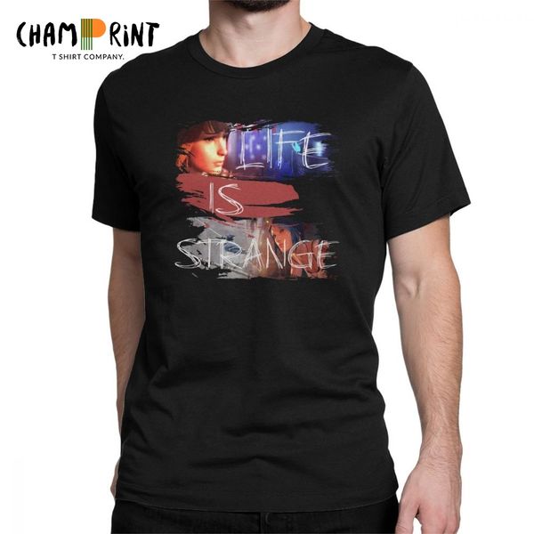 

life is strange t shirts for men cotton funny t-shirt round neck tees short sleeve gift idea, White;black