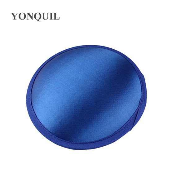 

satin 13 cm round fascinator bases make for women wedding party fascinator hats diy hair accessories 24 pcs/lot, Blue;gray