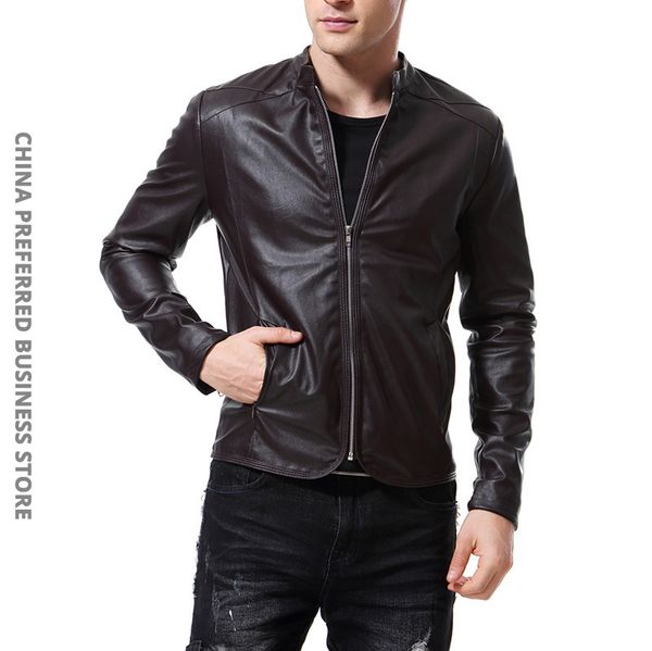 

2019 season will code man stand lead leather clothing high archives bar rope leather clothing loose coat d136, Black