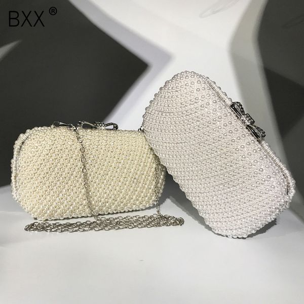 

bxx] 2020 spring handmade pearl clutch bags women purse diamond chain evening bag for party wedding bolsa feminina hl712