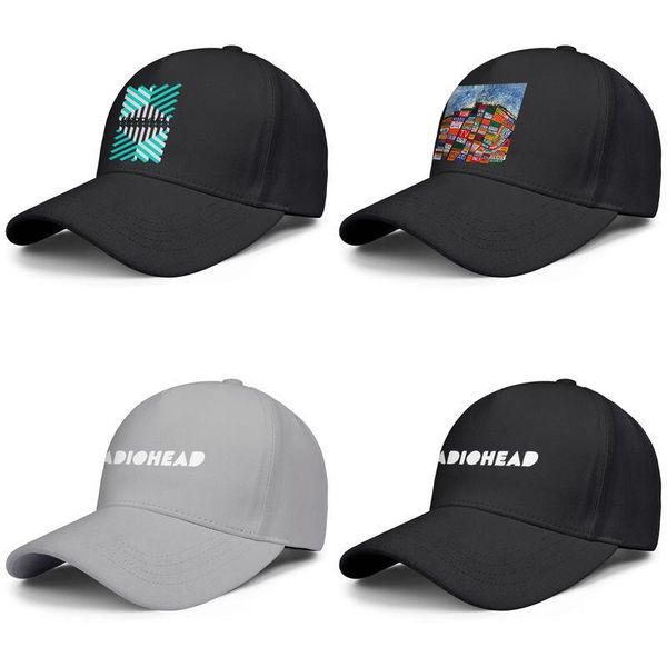 

radiohead logo white grey for men and women baseball cap design fitted custom cool vintage cute trendy original hats hail to the thief, Blue;gray