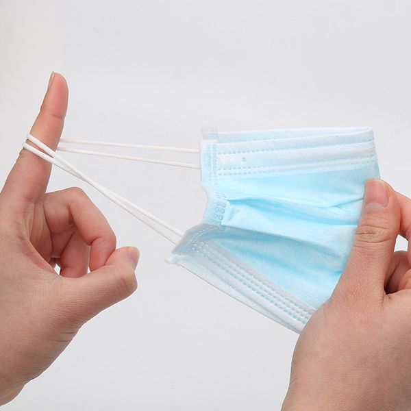 

50pcs protective mask non woven disposable face respirator mask 3 layer earloop activated carbon anti-dust bacteria proof flu mouth mask