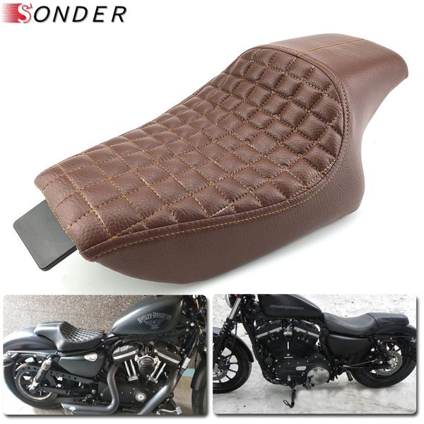 

for sportster xl 883 iron x48 xl883 sportster 1200 forty-eight 2004-2016 leather two up driver front rear passenger seat