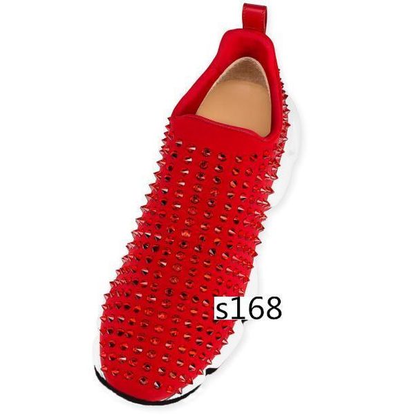 

krystal spike sock men trainers luxury red bottom donna sneakers 8, Black