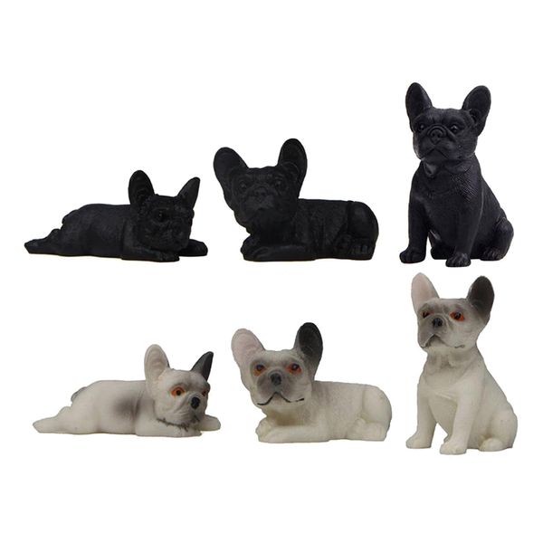 

6pcs small french bulldog model animal figure toy for home decoration