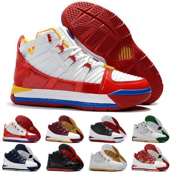 

lebron zoom iii 3 arrival #23 home superbron mens outdoor shoes white blue red black james 3s outdoor shoes