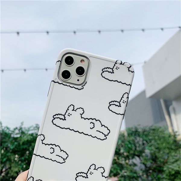 

suitable for iphone 11 pro max mobile phone shell cute cartoon line rabbit all-inclusive soft shell