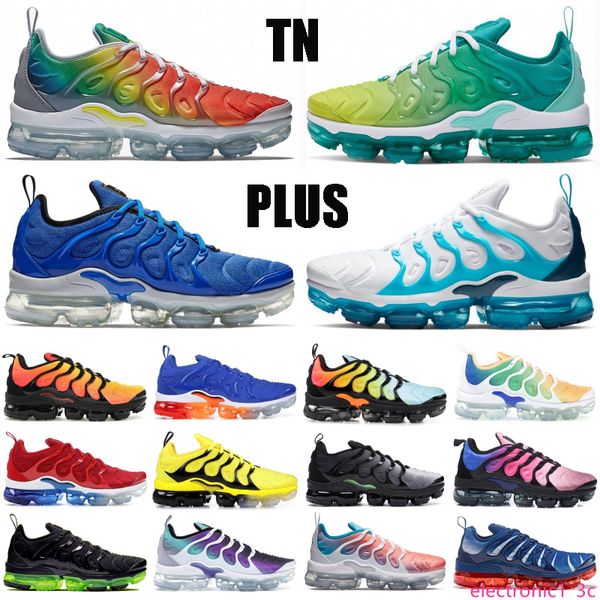 

selling tn plus triple black white olympic rainbow grape men running shoes women be true game royal racer blue designer sneakers, Black;green