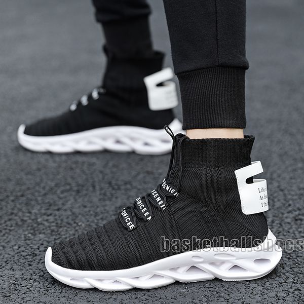 

top high mens running sock shoes hollow sole socks кроссовки спортивные мужчины уличная ходьба кроссовки черный мужской тренажерный зал фитн, Black