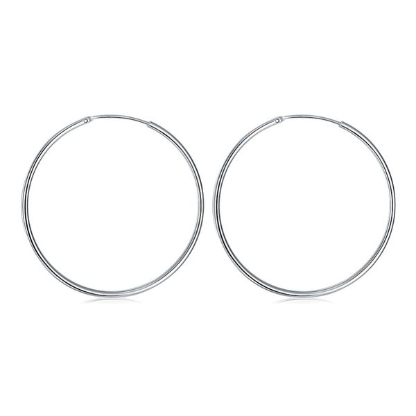 

plated sterling silver glossy round earring djse42 size diameter 5.0cm;brand new women's 925 silver plate hoop & huggie jewelry earring, Golden;silver