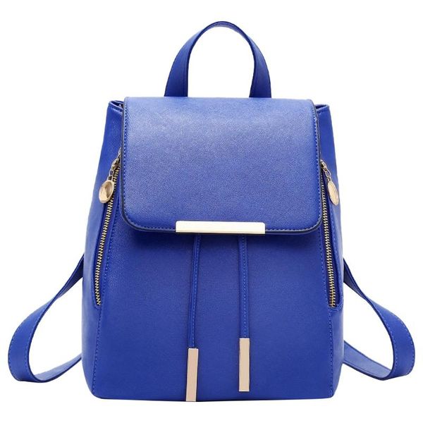 

women leather backpack soft face fashion retro college school bag simple candy bag travel large capacity solid color