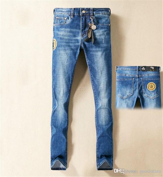 

размер 28-38! springsummer тонкие брюки мужские брюки stretch джинсы хлопок брюки денима джинсы мыть прямо случайный бизнес бесплатная доста, Blue