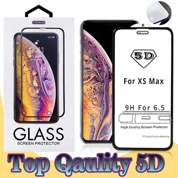 

5d curved black tempered gla for iphonex max 8 plu 7 6 full cover creen protector